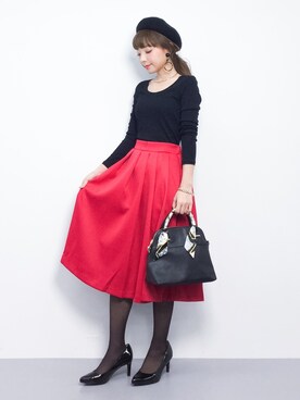 ayumi  sato さんの「カラーフレアスカート」を使ったコーディネート