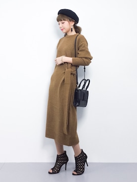 ayumi  sato さん（レディース・155cm）の冬コーディネート