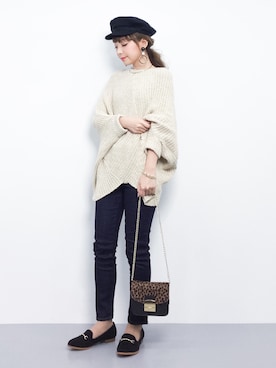 「Balancoire（ブランコアール）のアイテム」を使った、ayumi  sato さん（レディース・155cm）の冬コーディネート