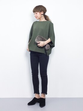 「GOUT COMMUN（グーコミューン）のアイテム（ショルダーバッグ）」を使った、ayumi  sato さん（レディース・155cm）の冬コーディネート