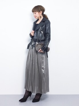 ayumi  sato さんの「KBF メタリックプリーツスカート」を使ったコーディネート