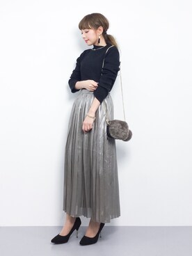ayumi  sato さんの「KBF メタリックプリーツスカート」を使ったコーディネート