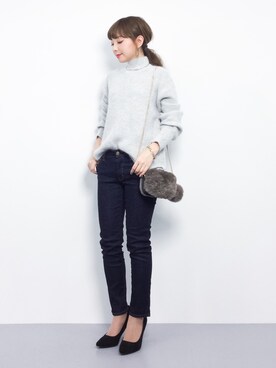 「GOUT COMMUN（グーコミューン）のアイテム（ショルダーバッグ）」を使った、ayumi  sato さん（レディース・155cm）の冬コーディネート