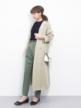 「ILIMA（イリマ）のアイテム（バレエシューズ）」を使った、ayumi  sato さん（レディース・155cm）の春コーディネート