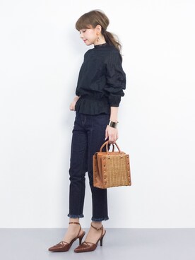 「Ameri（アメリ）のアイテム」を使った、ayumi  sato さん（レディース・155cm）の春コーディネート