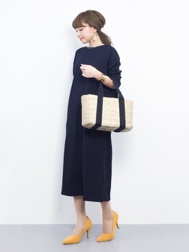 「titivate（ティティベイト）の8.5cmヒールポインテッドトゥパンプス（パンプス）」を使った、ayumi  sato さん（レディース・155cm）の春コーディネート
