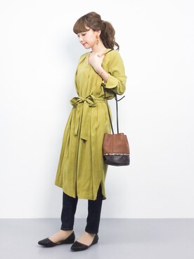 「STYLE DELI（スタイルデリ）のアイテム（ワンピース/ドレス）」を使った、ayumi  sato さん（レディース・155cm）の春コーディネート