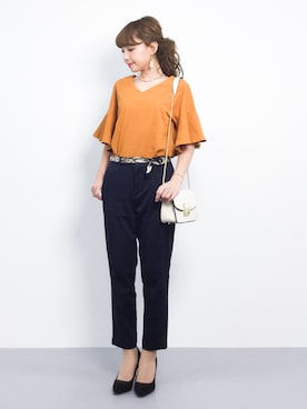 「Miminy Piminy（ミミニー ピミニー）のアイテム（シューズ）」を使った、ayumi  sato さん（レディース・155cm）の春コーディネート