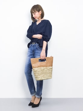 「Miminy Piminy（ミミニー ピミニー）のアイテム（シューズ）」を使った、ayumi  sato さん（レディース・155cm）の春コーディネート