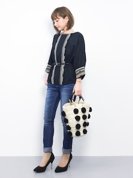 「Miminy Piminy（ミミニー ピミニー）のアイテム（シューズ）」を使った、ayumi  sato さん（レディース・155cm）の春コーディネート