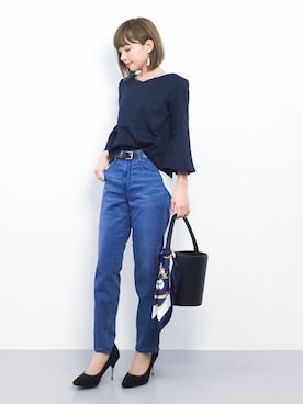 「Miminy Piminy（ミミニー ピミニー）のアイテム（シューズ）」を使った、ayumi  sato さん（レディース・155cm）の春コーディネート