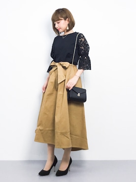 「Miminy Piminy（ミミニー ピミニー）のアイテム（シューズ）」を使った、ayumi  sato さん（レディース・155cm）の春コーディネート