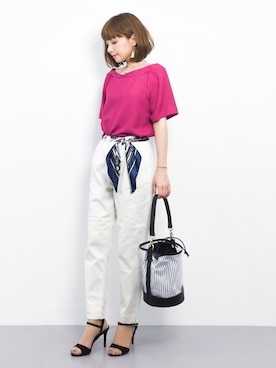 「ILIMA（イリマ）のアイテム（サンダル）」を使った、ayumi  sato さん（レディース・155cm）の春コーディネート