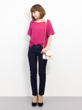 「Miminy Piminy（ミミニー ピミニー）のアイテム（シューズ）」を使った、ayumi  sato さん（レディース・155cm）の春コーディネート
