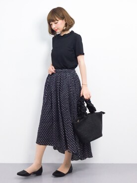 「PLAIN CLOTHING（プレーンクロージング）のアイテム（かごバッグ）」を使った、ayumi  sato さん（レディース・155cm）の夏コーディネート