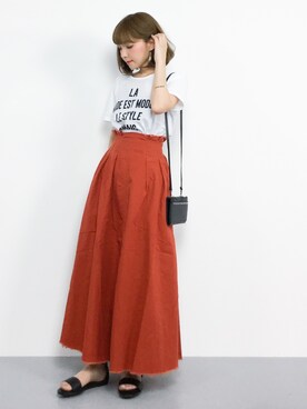 ayumi  sato さんの「　断ち切りチノロングスカート」を使ったコーディネート