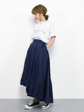 ayumi  sato さんの「しわになりにくい！上品シルエットフィッシュテールスカート」を使ったコーディネート
