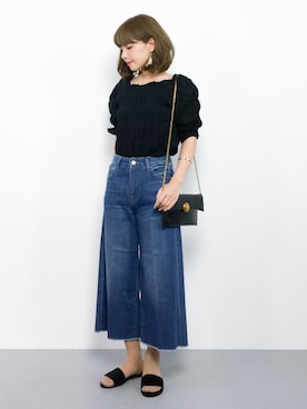 「SFW（エスエフダブリュー）のアイテム（サンダル）」を使った、ayumi  sato さん（レディース・155cm）の夏コーディネート