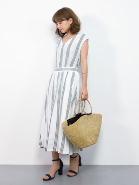 「STRAWBERRY-FIELDS（ストロベリーフィールズ）のアイテム（バッグ）」を使った、ayumi  sato さん（レディース・155cm）の夏コーディネート