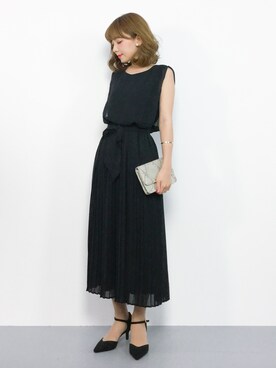 星玲奈さん着用 シフォンプリーツワンピースドレスを使った人気ファッションコーディネート Wear