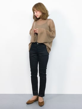 「LEPSIM（レプシィム）の【日々アイテム】ストレッチムジスリムパンツ17FW　762936（その他パンツ）」を使った、ayumi  sato さん（レディース・155cm）の秋コーディネート
