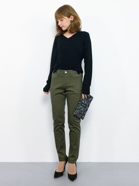 「Accessorize（アクセサライズ）のアイテム（クラッチバッグ）」を使った、ayumi  sato さん（レディース・155cm）の秋コーディネート