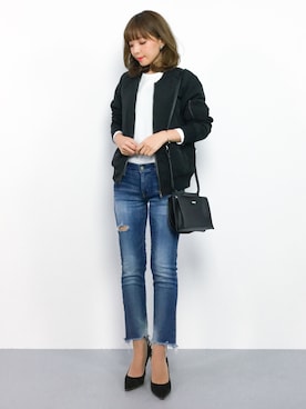 「アイテム（MA-1）」を使った、ayumi  sato さん（レディース・155cm）の秋コーディネート