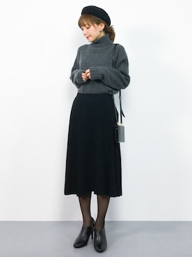 「STUDIOUS BLUE（ストゥディオスブルー）のアイテム（ニット/セーター）」を使った、ayumi  sato さん（レディース・155cm）の秋コーディネート