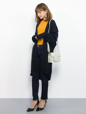 「STUDIOUS BLUE（ストゥディオスブルー）のアイテム（カーディガン/ボレロ）」を使った、ayumi  sato さん（レディース・155cm）の秋コーディネート