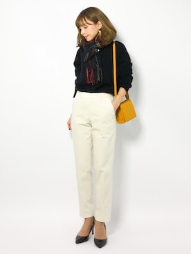 「liflattie ships（リフラティ シップス）のアイテム（ニット/セーター）」を使った、ayumi  sato さん（レディース・155cm）の秋コーディネート