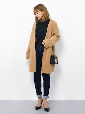 「rps（アールピーエス）のアイテム（チェスターコート）」を使った、ayumi  sato さん（レディース・155cm）の秋コーディネート