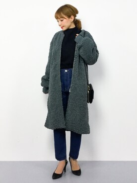 「RIM.ARK（リムアーク）のアイテム（その他アウター）」を使った、ayumi  sato さん（レディース・155cm）の冬コーディネート