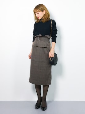 コルセットベルトミディスカートを使った人気ファッションコーディネート Wear