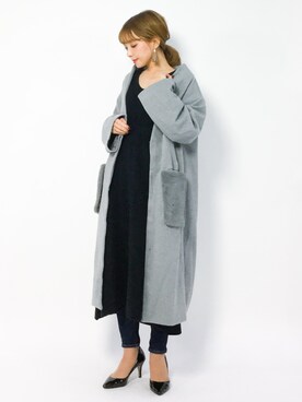 「apres jour（アプレジュール）のアイテム（ダッフルコート）」を使った、ayumi  sato さん（レディース・155cm）の冬コーディネート