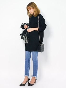 「SEVENDAYS=SUNDAY（セブンデイズサンデイ）のアイテム（チュニック）」を使った、ayumi  sato さん（レディース・155cm）の冬コーディネート