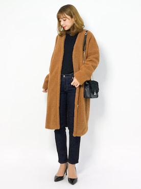 「ottilie（オティーリエ）のアイテム（ダウンジャケット/コート）」を使った、ayumi  sato さん（レディース・155cm）の冬コーディネート