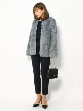 「KBF+（ケービーエフプラス）のアイテム（その他アウター）」を使った、ayumi  sato さん（レディース・155cm）の冬コーディネート