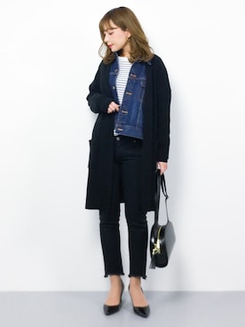 「URBAN RESEARCH ROSSO WOMEN（アーバンリサーチ　ロッソ）のアイテム（デニムジャケット）」を使った、ayumi  sato さん（レディース・155cm）の冬コーディネート