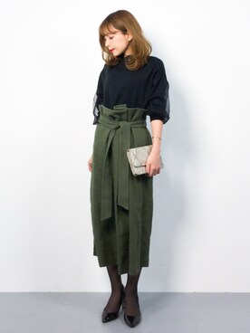 ayumi  sato さんの「ブッチャーオーバータックロングタイトスカート◆」を使ったコーディネート