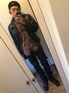 「アイテム（ピアス（片耳用））」を使った、Yuya Tanakaさん（メンズ・178cm・30代）の冬コーディネート