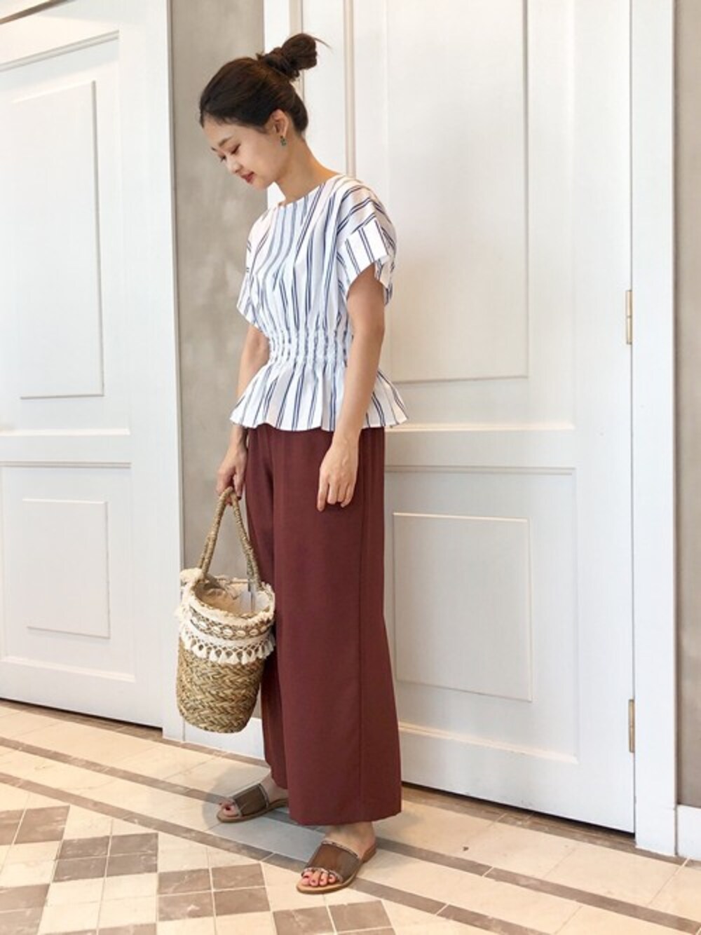 BEAMS LIGHTS - [新品] BEAMS Lights カットソー ブラウス オフィス 綺麗め BEAMS HEART（ビームス ハート）脇ラインベスト ブラウス セット