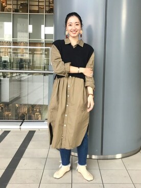 「モダン」｜「アイテム（ワンピース/ドレス）」を使った、BEAMS LIGHTS Women'sさん（レディース・162cm）の冬コーディネート