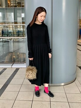 「モダン」｜「アイテム（ワンピース/ドレス）」を使った、BEAMS LIGHTS Women'sさん（レディース・158cm）の冬コーディネート
