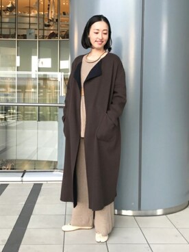「モダン」｜「アイテム（その他アウター）」を使った、BEAMS LIGHTS Women'sさん（レディース・162cm）の冬コーディネート