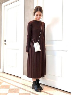 「モダン」｜「アイテム（ワンピース/ドレス）」を使った、BEAMS LIGHTS Women'sさん（レディース・158cm）の冬コーディネート