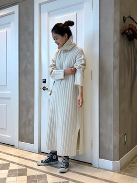 「モダン」｜「アイテム（ワンピース/ドレス）」を使った、BEAMS LIGHTS Women'sさん（レディース・163cm）の冬コーディネート