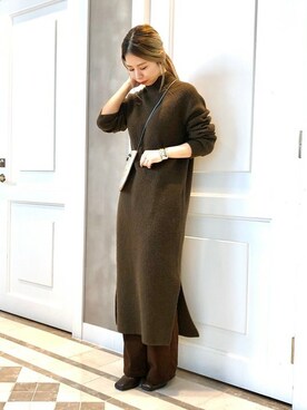 「モダン」｜「アイテム（ワンピース/ドレス）」を使った、BEAMS LIGHTS Women'sさん（レディース・158cm）の冬コーディネート