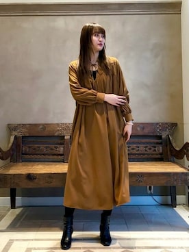 「モダン」｜「アイテム（ワンピース/ドレス）」を使った、BEAMS LIGHTS Women'sさん（レディース・172cm）の冬コーディネート