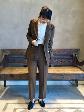 「モダン」｜「アイテム（その他アウター）」を使った、BEAMS LIGHTS Women'sさん（レディース・172cm）の冬コーディネート