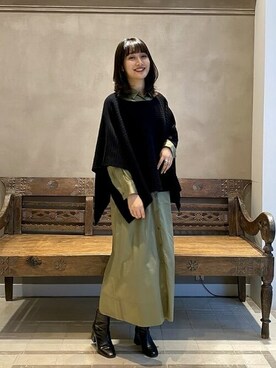 「BEAMS LIGHTS」｜「アイテム（ワンピース/ドレス）」を使った、BEAMS LIGHTS Women'sさん（レディース・172cm）の秋コーディネート